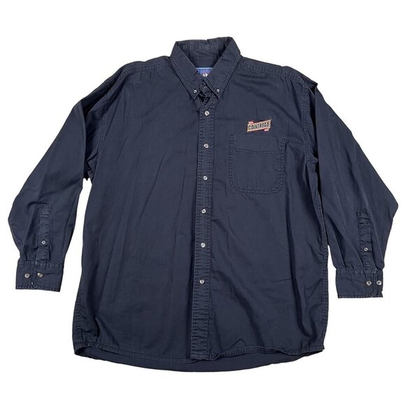 Rainier Outfitters Cointreau Button Down Black Shirt Size Large - Picture 1 of 4
